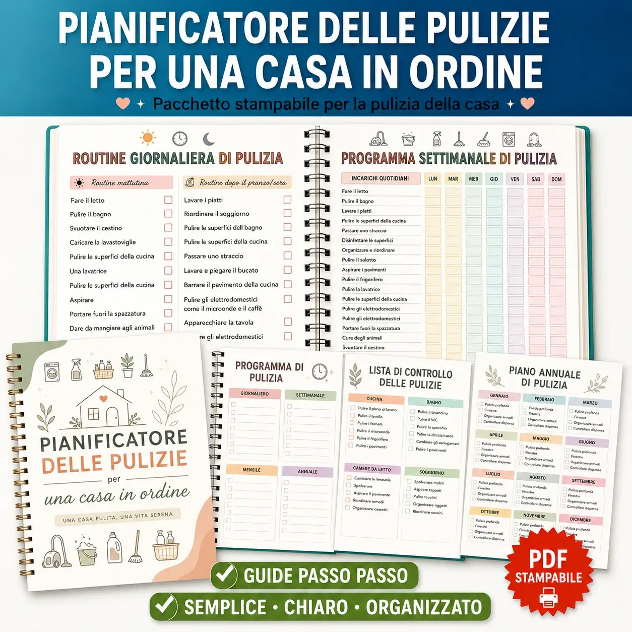 Passo dopo passo del Pianificatore delle Pulizie